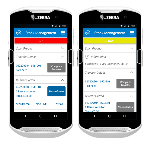 Stock Mgmt screen